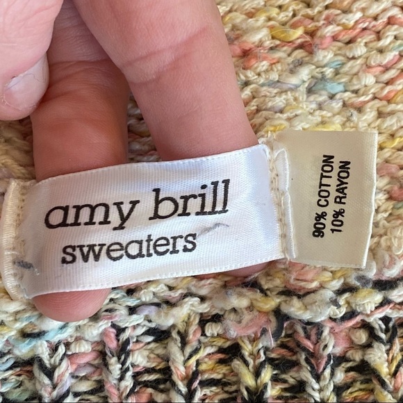 Amy Brill Multicolored Confetti Cardigan sweater Button Detail USA Small Medium - Picture 7 of 9